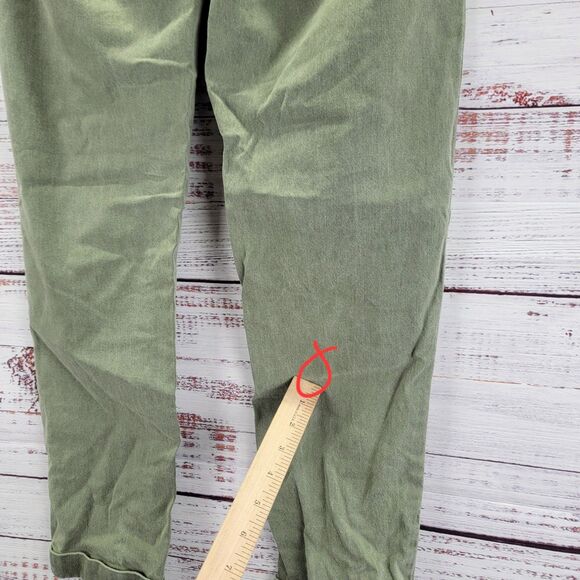 Paige Pants Womens 26 Green Christy Stretch Drawstring Elastic Waist Straight - Picture 8 of 11